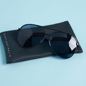 Quay Australia Vivienne Aviator Black Sunglasses